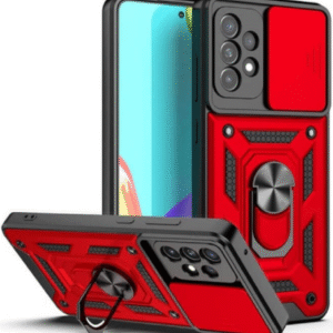 Bodycell Armor Slide - Ανθεκτική Θήκη Samsung Galaxy A72 με Κάλυμμα για την Κάμερα & Μεταλλικό Ring Holder - Red (5206015004797)