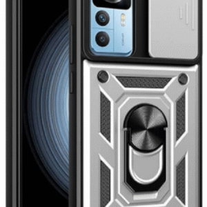 Bodycell Armor Slide - Ανθεκτική Θήκη Xiaomi 12T / 12T Pro με Κάλυμμα για την Κάμερα & Μεταλλικό Ring Holder - Silver (5206015018923)