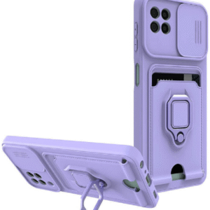 Bodycell Multifunction - Ανθεκτική Θήκη Samsung Galaxy A22 5G με Λουράκι Λαιμού / Κάλυμμα Κάμερας / Ring Holder / Υποδοχή Κάρτας - Purple (5206015012563)