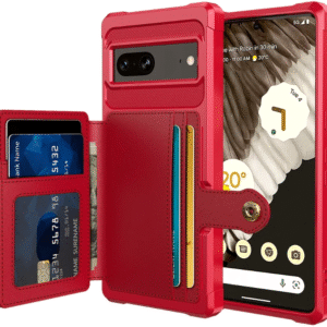 HappyCase 3 σε 1 - Θήκη Σιλικόνης με Ενσωματωμένο PU Πορτοφόλι - Google Pixel 7 - Red (8719246420634)