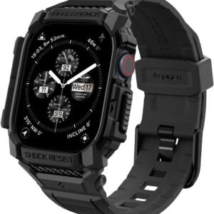 Unibody Θήκη Σιλικόνης - Apple Watch 10 42mm - Spigen Rugged Armor Pro - Matte Black (ACS08591)