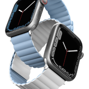 Uniq Revix Μαγνητικό Λουράκι Premium Σιλικόνης Apple Watch Ultra2/Ultra1/SE/10/9/8/7/6/5/4 (49/46/45/44mm) - White / Blue (UNIQ-45MM-REVWHTBLU)