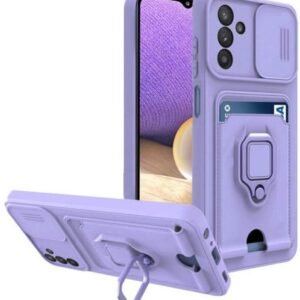 Θήκη Samsung Galaxy A25 Bodycell Multifunction με Λουράκι Λαιμού / Κάλυμμα Κάμερας / Ring Holder & Υποδοχή Κάρτας - Purple (5206015081552)